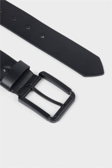 Erkek Dikdörtgen Toka Suni Deri Kemer - Görsel 3