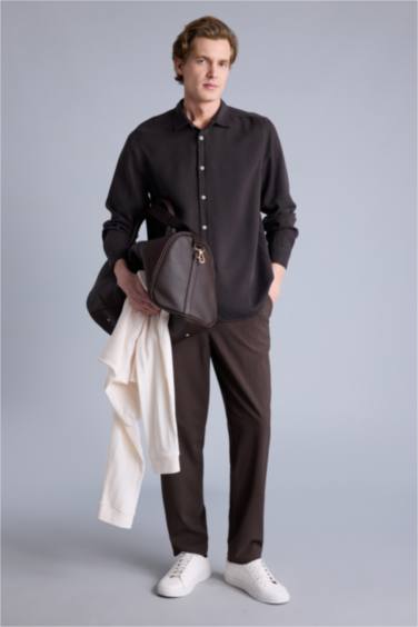 REGULAR FIT Akışkan Kumaş Gömlek - Görsel 2