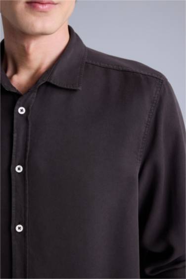 REGULAR FIT Akışkan Kumaş Gömlek - Görsel 5