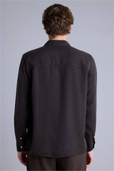 REGULAR FIT Akışkan Kumaş Gömlek - Görsel 6