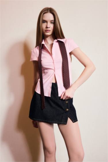 Jean Şort Etek - Görsel 2