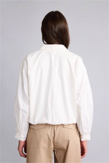 Balloon Fıt Dik Yaka Poplin Ceket - Görsel 7