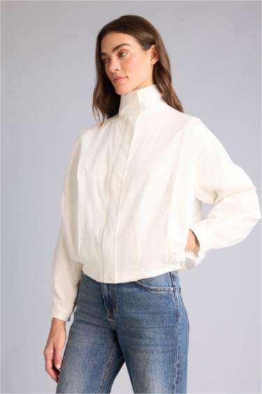 Balloon Fıt Poplin Blazer Ceket - Görsel 3