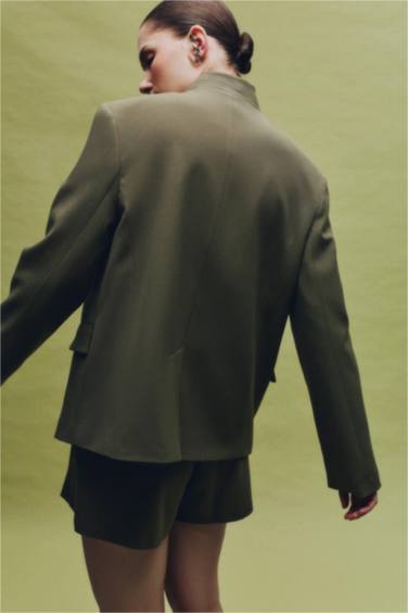 Oversıze Hakim Yaka Blazer Ceket - Görsel 4