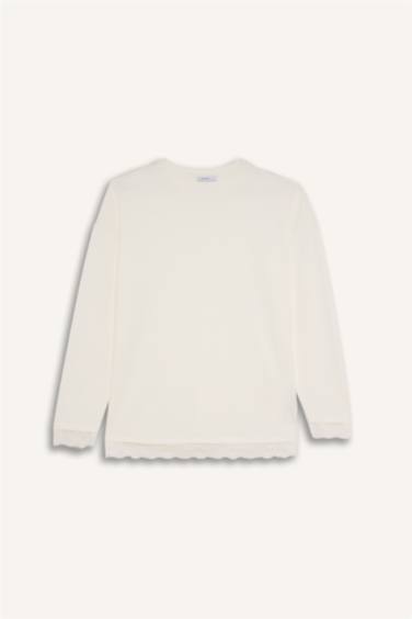 Relax Fıt Bisiklet Yaka Uzun Kollu Tişört