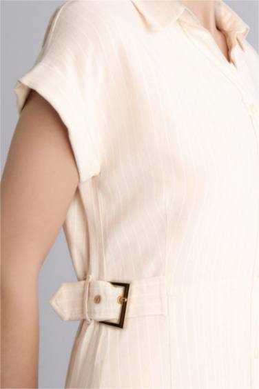 Keten Karışımlı Elbise