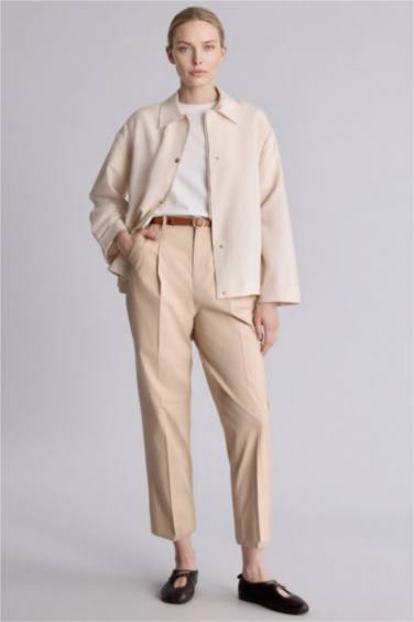 Regular Fıt Keten Karışımlı Gömlek - Görsel 2