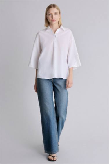 Regular Fıt Flamlı Pamuk - Görsel 3