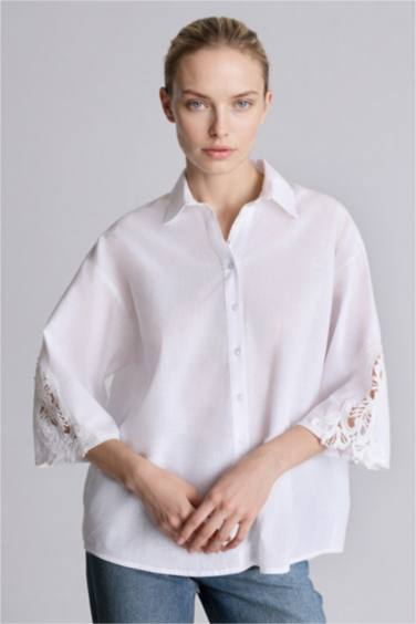 Regular Fıt Flamlı Pamuk - Görsel 4