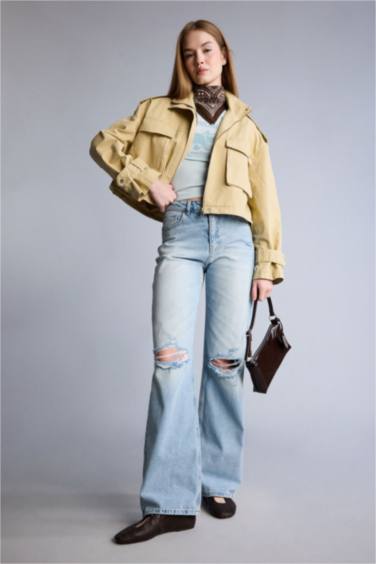 Fermuarlı Kısa Pamuklu Mont - Görsel 2