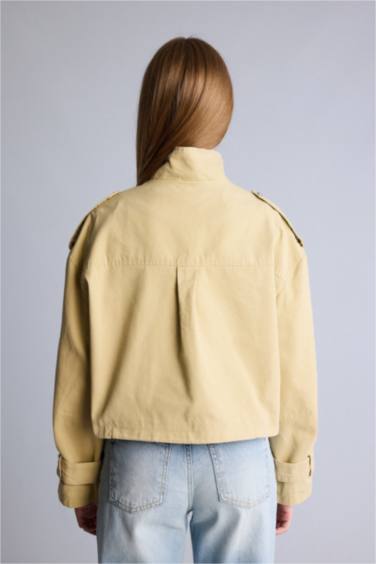 Fermuarlı Kısa Pamuklu Mont - Görsel 6