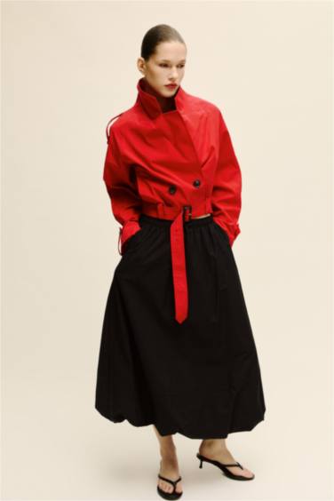 Balloon Fıt Midi Etek - Görsel 2