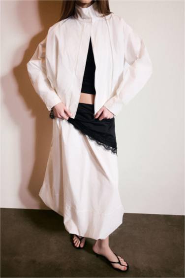 Balloon Fıt Midi Etek - Görsel 2