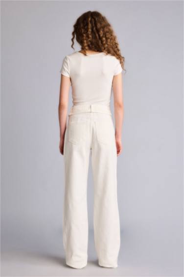 Yüksek Bel Straıght Wıde Pantolon - Görsel 5