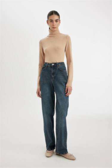 Regular Fit Turtleneck Basic Pullover