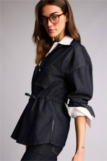 Regular Fıt Jean Gömlek - Görsel 3