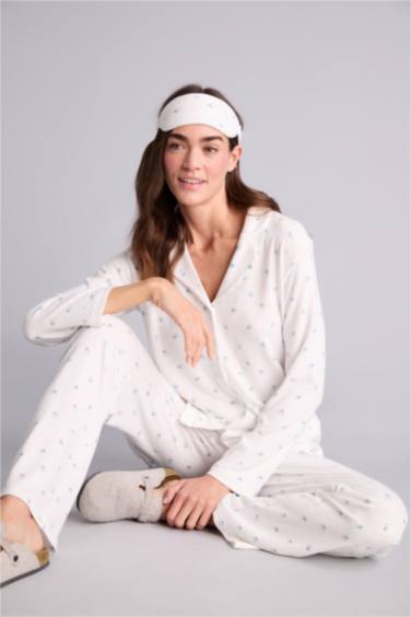 Çiçekli Pijama Takımı Üst Alt