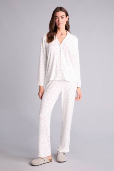 Çiçekli Pijama Takımı Üst Alt - Görsel 2