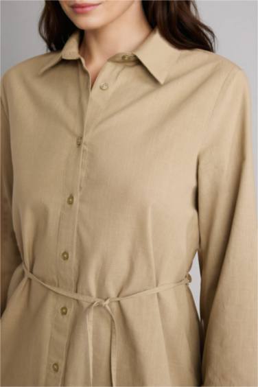 Flamlı Pamuk Uzun Kollu Tunik - Görsel 4