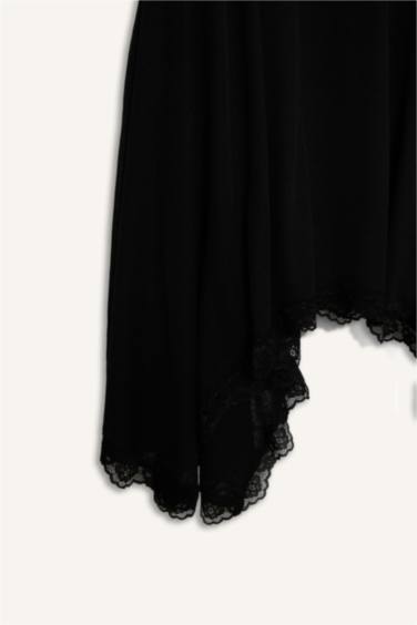 Asimetrik Normal Bel Krep Midi Etek