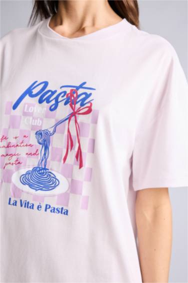 Baskılı Kısa Kollu Gecelik - Görsel 4