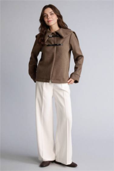 Büyük Yaka İçi Yumuşak Tüylü Hırka - Görsel 2