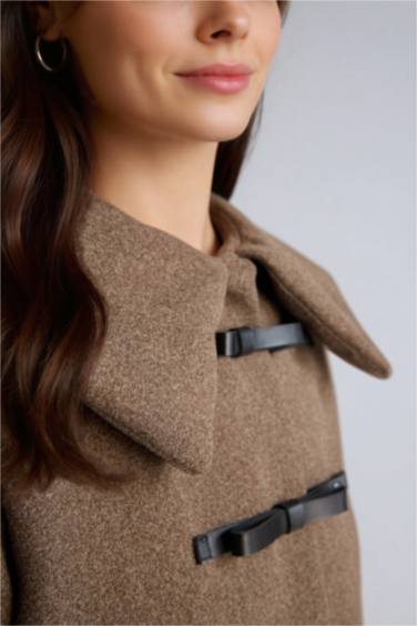 Büyük Yaka İçi Yumuşak Tüylü Hırka - Görsel 5