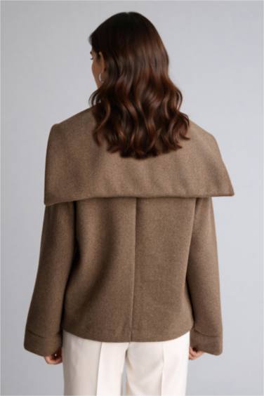 Büyük Yaka İçi Yumuşak Tüylü Hırka - Görsel 7