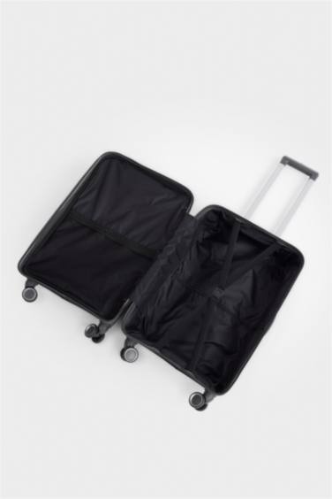 Unisex Sert Kapaklı Çekçekli Orta Boy Valiz - Görsel 5