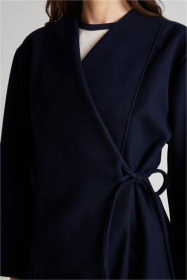 Fıtted İçi Yumuşak Tüylü Bağlamalı Hırka - Görsel 6