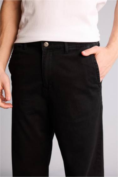 Yumuşak Dokulu Wide Leg Jean Pantolon