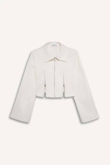 Afra x Defacto Fıtted Gömlek Yaka Gabardin Blazer Ceket - Görsel 9