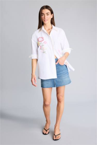 Afra x Defacto Regular Fıt Jean Mini Etek