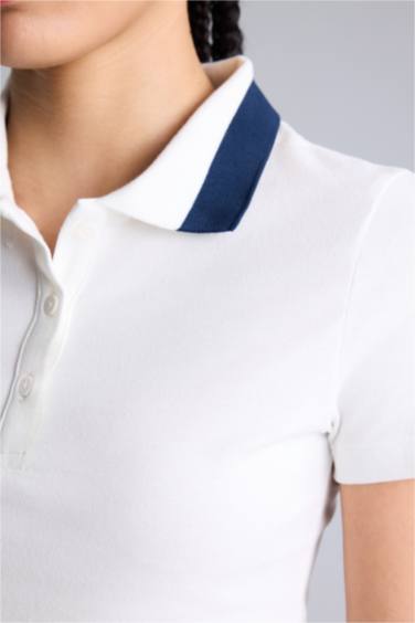 Slım Fıt Pike Kısa Kollu Polo Tişört - Görsel 4