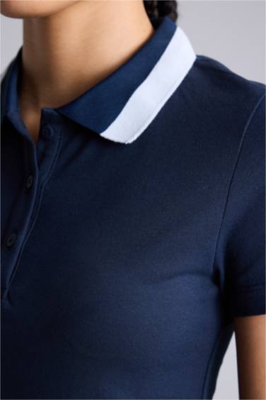 Slım Fıt Pike Kısa Kollu Polo Tişört - Görsel 4