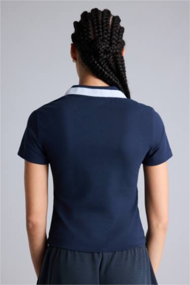 Slım Fıt Pike Kısa Kollu Polo Tişört - Görsel 5