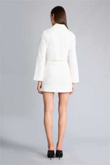 Afra x Defacto A Kesim Normal Bel Gabardin Mini Etek - Görsel 7