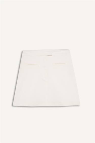 Afra x Defacto A Kesim Normal Bel Gabardin Mini Etek - Görsel 8