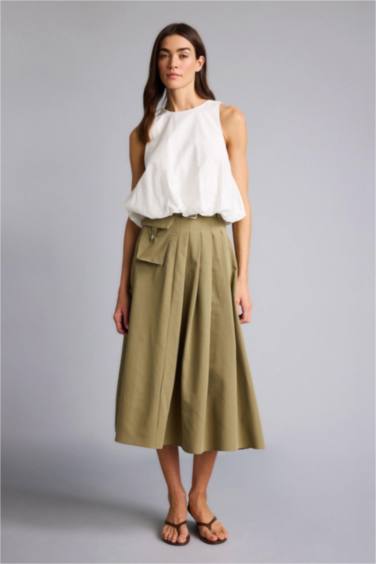 A Kesim Midi Etek - Görsel 4