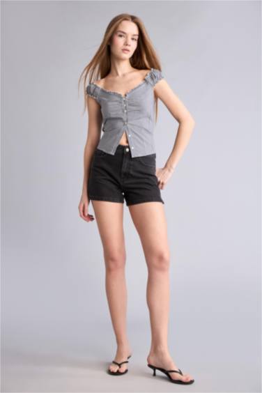 Poplin V Yaka Bluz - Görsel 2