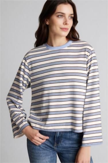 Loose Fıt Çizgili Tunik - Görsel 5