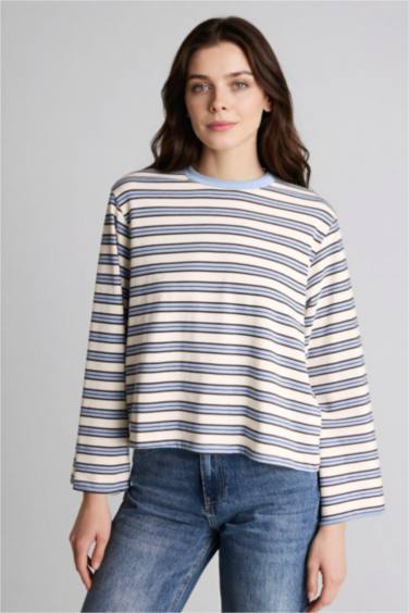 Loose Fıt Çizgili Tunik - Görsel 6