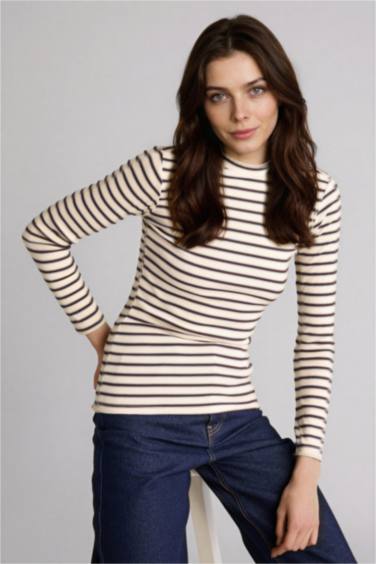 Slım Fıt Uzun Kollu Tunik - Görsel 3