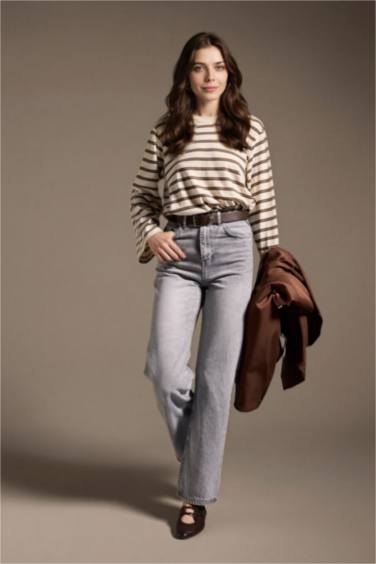 Loose Fıt Çizgili Tunik - Görsel 2