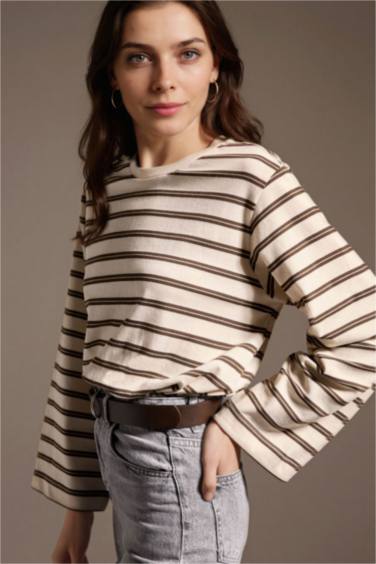 Loose Fıt Çizgili Tunik - Görsel 3