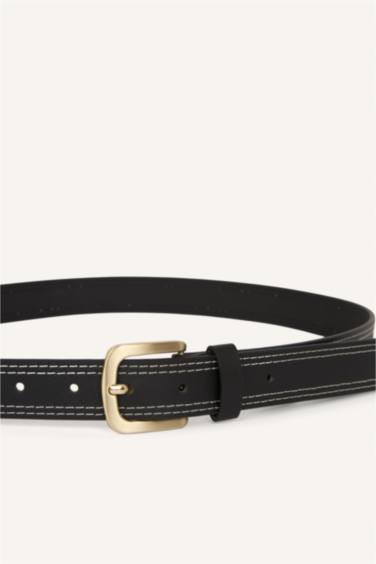 Kadın Dikdörtgen Toka Suni Deri Günlük Kemer - Görsel 2