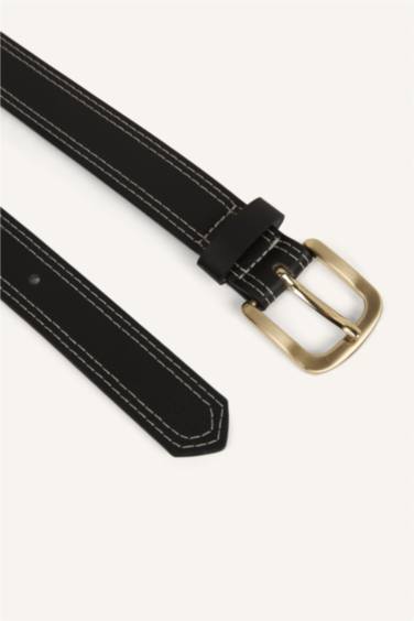 Kadın Dikdörtgen Toka Suni Deri Günlük Kemer - Görsel 3