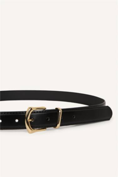 Kadın Dikdörtgen Toka Suni Deri Günlük Kemer - Görsel 2