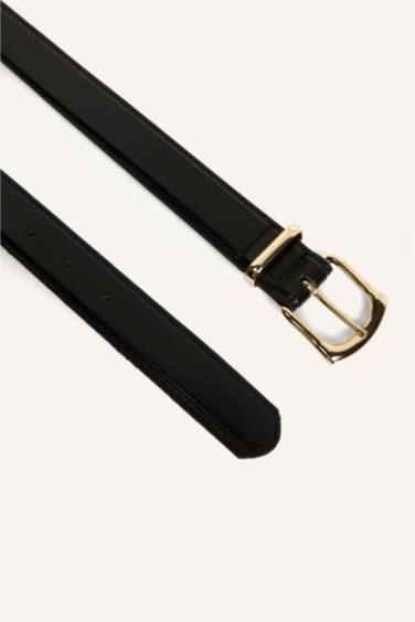 Kadın Dikdörtgen Toka Suni Deri Günlük Kemer - Görsel 3