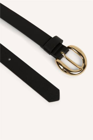 Kadın Oval Toka Suni Deri Günlük Kemer - Görsel 3